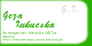 geza kukucska business card